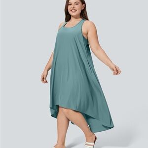 Breezeful™ RacerPocket High Low Flowy Midi Quick Dry Casual Plus Size